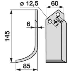 Bogenmesser links zu Comeb 60 x 6